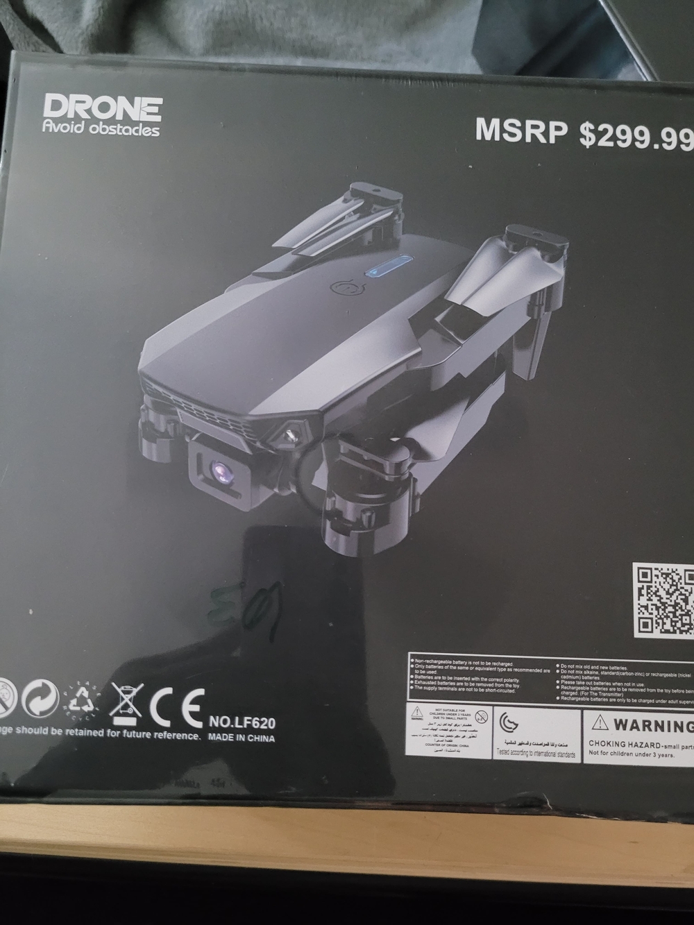 Compact Black Foldable Drone with Camera and Obstacle Avoidance